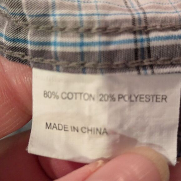 Wyoming Traders Western Blue Plaid Pearl Snap Button Down Shirt Mens Medium - Picture 11 of 12